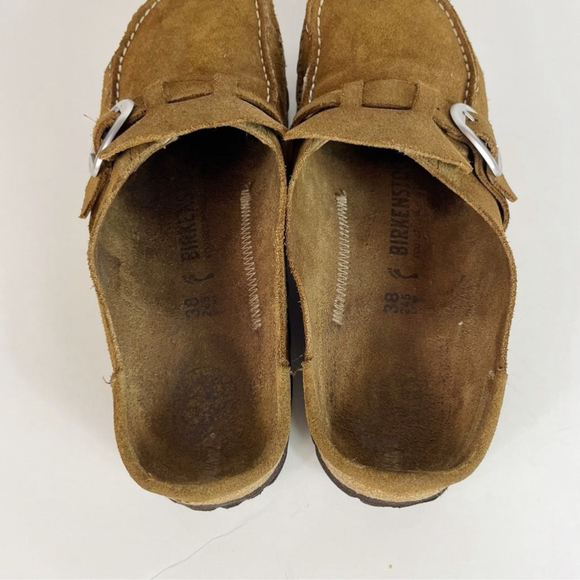 Birkenstock Buckley Tan Suede Mules - Picture 8 of 12